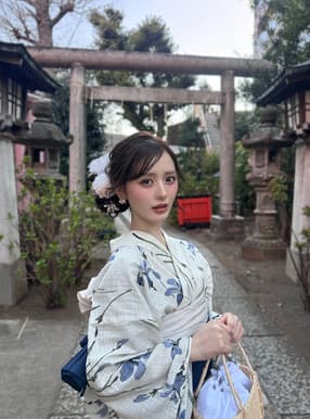 あやめ柄浴衣セット