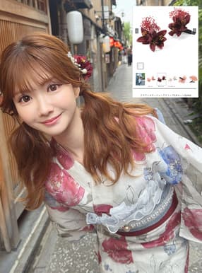 フラワーコサージュヘアクリップ2点セット