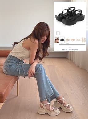 厚底ストラップサンダル