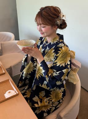 ひまわり柄浴衣セット
