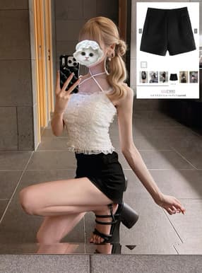 ハイウエストショートパンツ