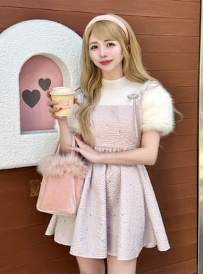 フラワー柄ジャガードペプラムビスチェ