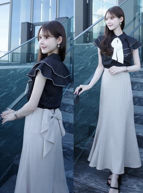 バックリボンマーメイドスカート