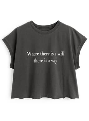 ピグメントロゴプリントショート丈Tシャツ