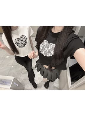 ハートレースTシャツ
