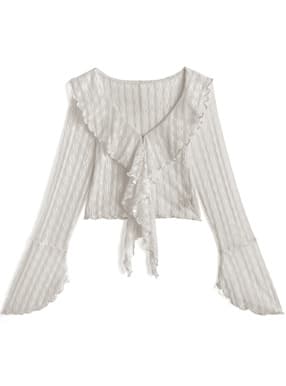 フリルレースカーディガン