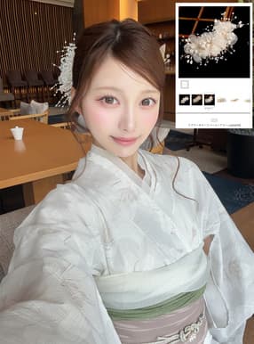 フラワーモチーフパールヘアコーム