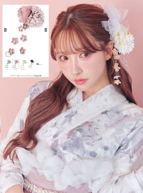 フラワーコサージュヘアクリップ
