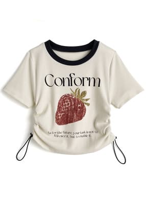 ストロベリーロゴプリントドロストTシャツ