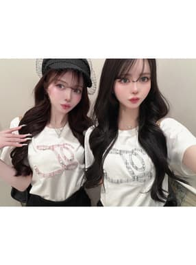 ツイードロゴ刺繍Tシャツ