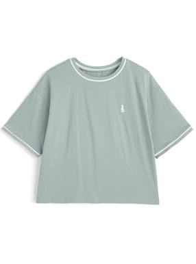 配色ラインロゴ刺繍Tシャツ
