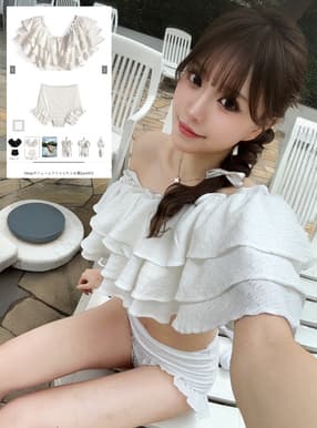 3Wayボリュームフリルビキニ水着