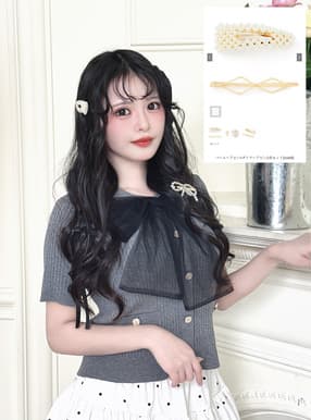 パールヘアピン×ダイヤヘアピン2点セット