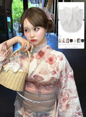 花柄レースチュール付け襟