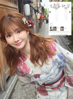 ビジューパールヘアピン2点セット