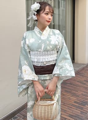 大花柄浴衣セット