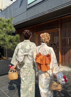 花柄オーガンジー浴衣作り帯