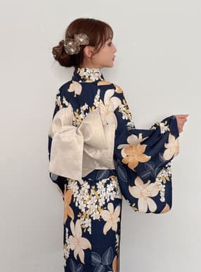 浴衣マジックテープ付きジャガード作り帯