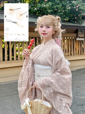 クリアフラワー×リーフヘアピン3点セット