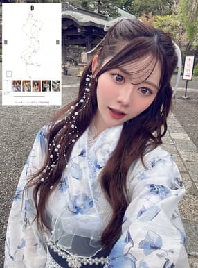 パールチェーンヘアクリップ