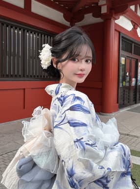 百合柄浴衣セット