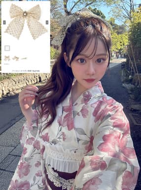 パールレースリボン帯飾り