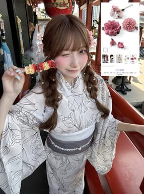フラワーコサージュクリップXヘアピン3点セット