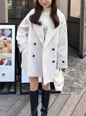 フェイクウールオーバーピーコート