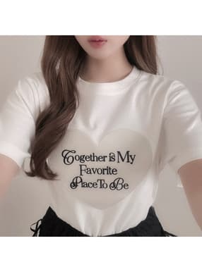 ロゴハート刺繍Tシャツ