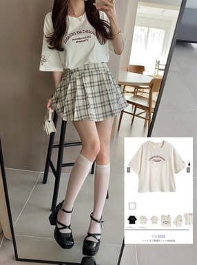 ハートロゴ刺繍Tシャツ
