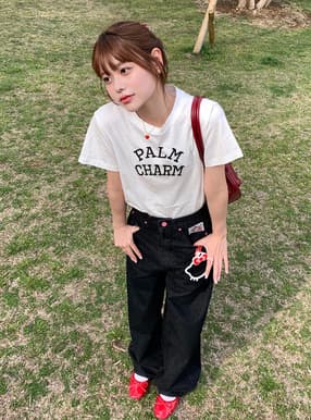 ロゴ刺繍Tシャツ