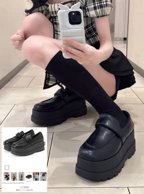 厚底ローファー